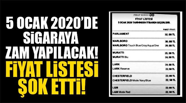 2020 Yılı Zamlı Sigara Fiyatları Listesi Yayınlandı!