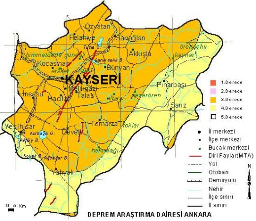 KAYSERİ FAY HATTI VAR MI? İncesu, Ankara, Kayseri, Sivas Fay Hattı, Haritası: KAYSERİ DEPREM RİSK HARİTASI!