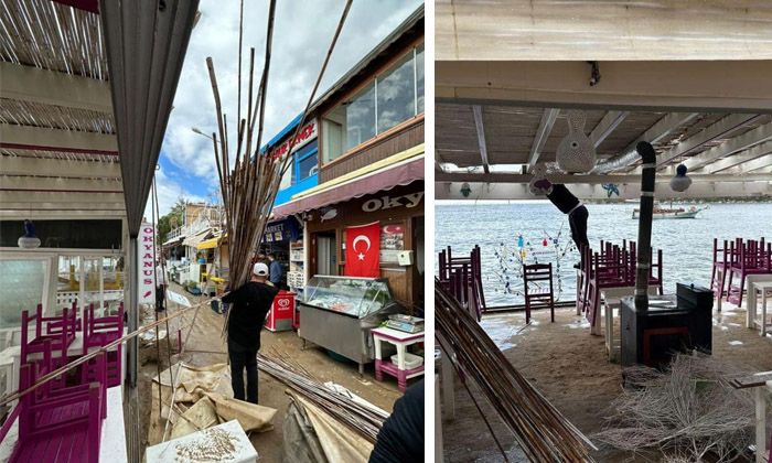 Bodrum’u fırtına vurdu! Çatılar uçtu, camları kırıldı