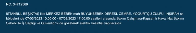 İstanbul’da elektrik kesintisi: Avcılar, Bahçelievler, Bağcılar, Esenyurt, Şişli, Fatih, Gaziosmanpaşa, Eyüp, Esenler! Yüzlerce sokakta elektrikler gidecek! (7 MART)