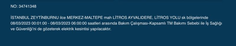 İstanbul Elektrik Kesintisi (8 MART 2023) | Avcılar, Esenyurt, Bahçelievler, Bağcılar, Eyüp, Fatih, Şişli, Eyüpsultan, Gaziosmanpaşa Elektrik Kesintisi Yapılacak! Elektrik Arıza Sorgulama…