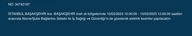 İstanbul karanlığa gömülecek (10 MART 2023)!