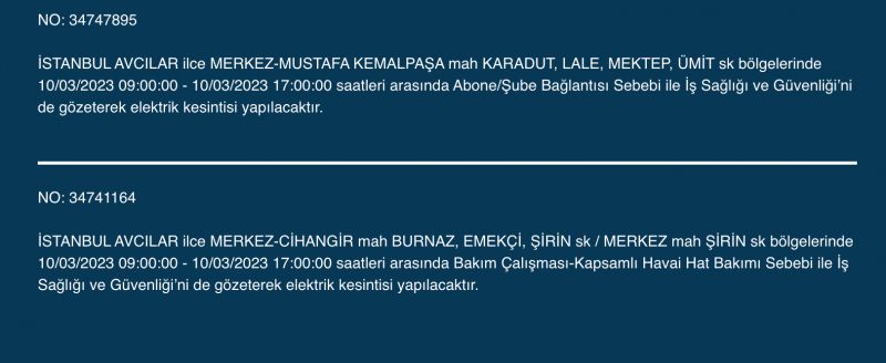 İstanbul karanlığa gömülecek (10 MART 2023)!