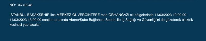 İstanbul’da elektrikler kesilecek! 11 Mart Cumartesi gününe dikkat! İstanbul’da elektrikler kesilecek! 11 Mart Cumartesi gününe dikkat!