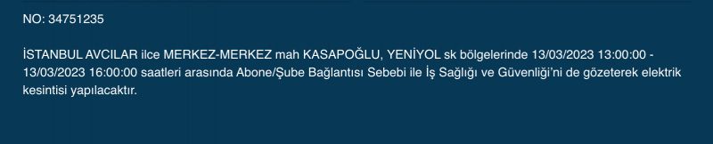 İstanbul’un yüzlerce sokağında elektrikler kesilecek (13 Mart) | Bu adreslere dikkat! İstanbul’un yüzlerce sokağında elektrikler kesilecek (13 Mart) | Bu adreslere dikkat!