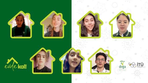 Öğrencilerden yedi dilde ‘Evde Kal’ çağrısı