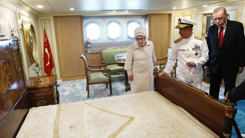 Cumhurbaşkanı Erdoğan yenilenen Savarona yatında incelemelerde bulundu Cumhurbaşkanı Erdoğan yenilenen Savarona yatında incelemelerde bulundu