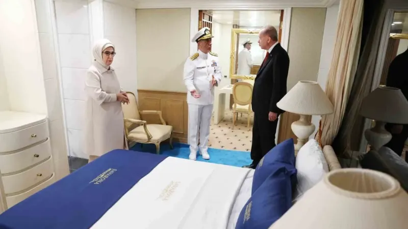 Cumhurbaşkanı Erdoğan yenilenen Savarona yatında incelemelerde bulundu Cumhurbaşkanı Erdoğan yenilenen Savarona yatında incelemelerde bulundu