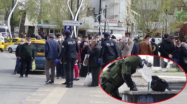 Şüpheli paket merakı sosyal mesafeyi unutturdu