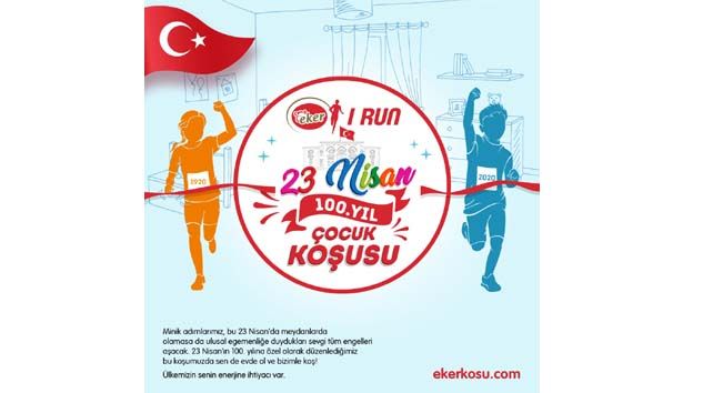Eker’in düzenlediği 23 Nisan 100. Yıl Çocuk Koşusu’na evden katılmak mümkün