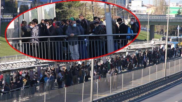 Metrobüs kaza yaptı, sosyal mesafe unutuldu