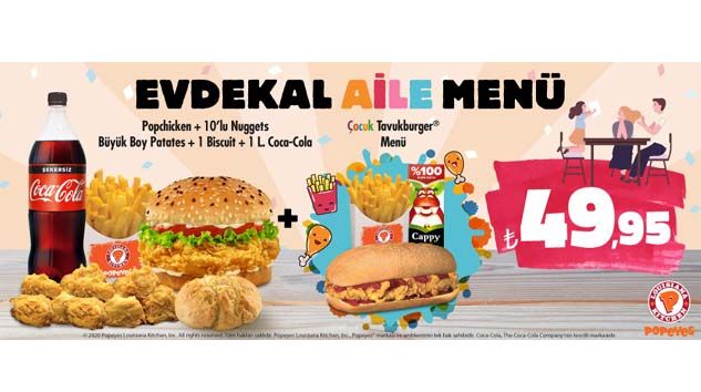 Popeyes’tan “#EVDEKAL Aile Menü” güvenle kapınızda