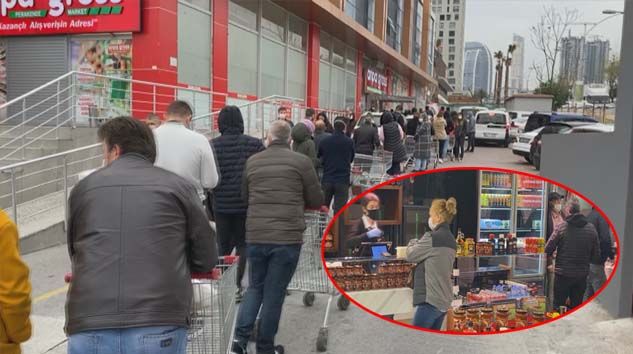 Dört günlük yasak öncesi marketlerde yoğunluk