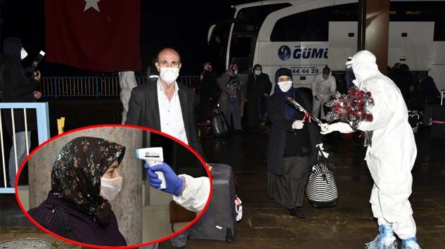 Gümüşhane’deki yurda Belçika’dan getirilen 245 Türk vatandaş yerleştirildi