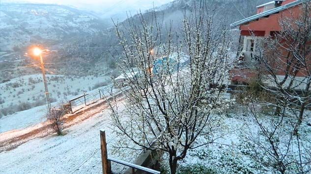Ardahan’ın Posof ilçesi güne kar ile uyandı