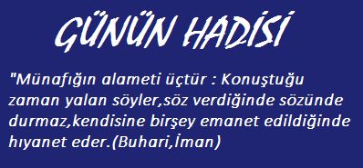 GÜNÜN HADİSİ-2 Ramazan 1441