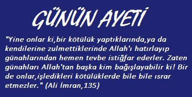 GÜNÜN AYETİ – 3 Ramazan 1441