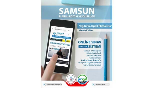 Samsun İl Milli Eğitim Müdürlüğünden online sınav sistemi hizmeti