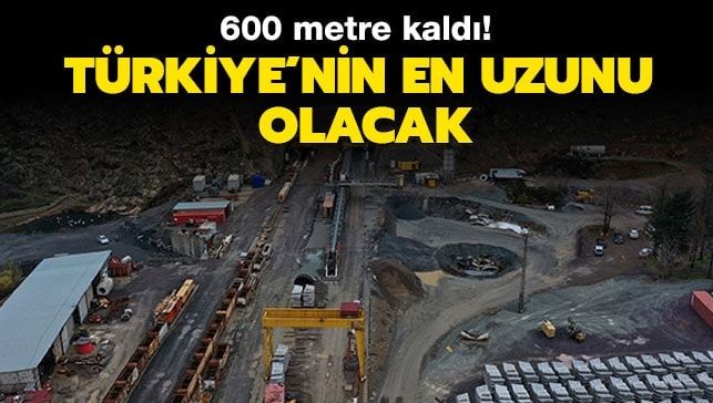 Türkiye’nin en uzun tren tünelinde, ışığın görülmesine 600 metre kaldı