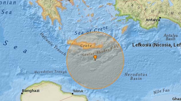 Akdeniz’de 6.6 büyüklüğünde deprem