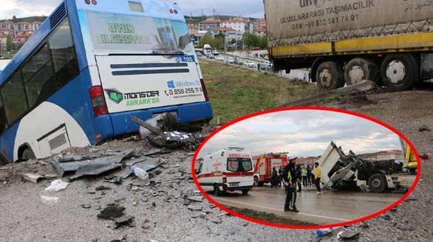 Ankara’da tır ile EGO otobüsü çarpıştı: 9 yaralı