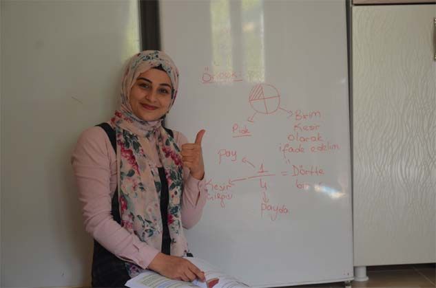 Azime Adıyaman öğretmen buzdolabını tahta, mutfağını sınıf yaptı