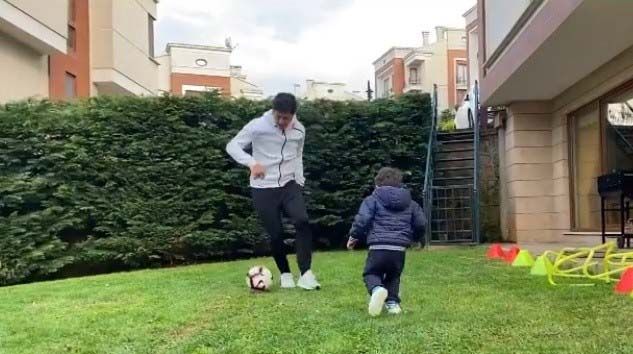 Guilherme’den karantinada oğluyla futbol keyfi