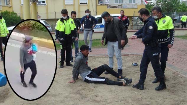 Bebeğini kaçırıp boğazına bıçak dayayan baba vurularak yakalandı