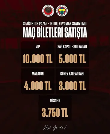 Gençlerbirliği, Fenerbahçe maçının biletlerini 10 kat pahalı satıyor Gençlerbirliği, Fenerbahçe maçının biletlerini 10 kat pahalı satıyor