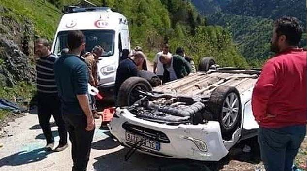 Trabzon’da araç uçuruma yuvarlandı : 1 ölü