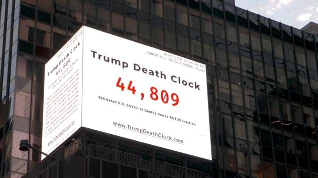 ‘Trump’ın ölüm saati’ Times Meydanı’nda