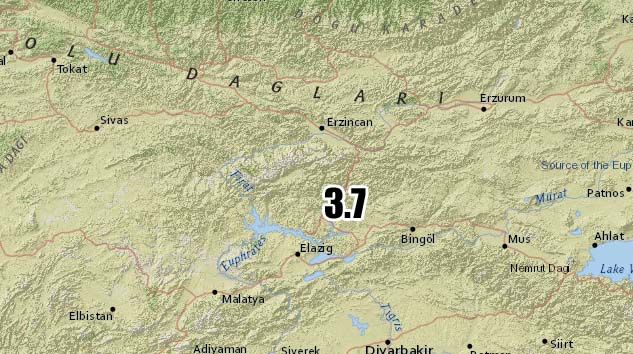 Elazığ 3.7 büyüklüğünde depremle sallandı