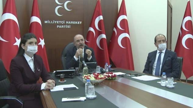 MHP’de partiler arası bayramlaşma video konferansla yapıldı