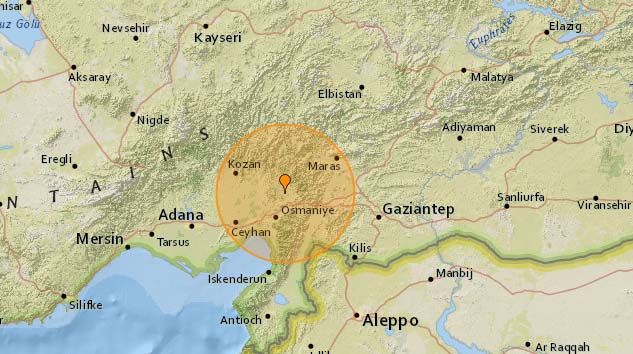 Osmaniye 4.0 büyüklüğündeki depremle sallandı