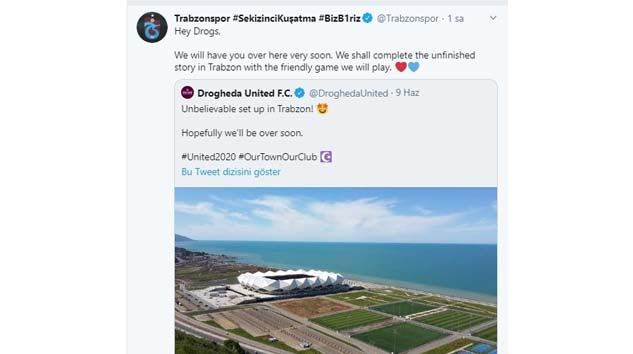 Trabzonspor, Drogheda ile hazırlık maçı yapmak istediğini açıkladı