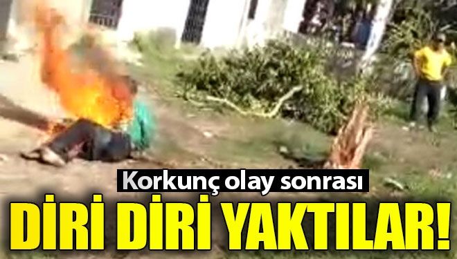 Küçük çocuğa istismarda bulunduğu iddia edilen adamı yaktılar!