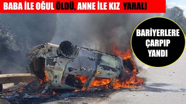 Çeşme otoyolunda kaza: 2 kişi yanarak öldü