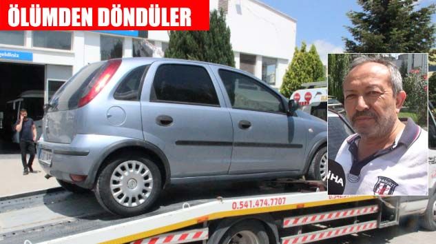 Seyir halindeki araca yıldırım düştü