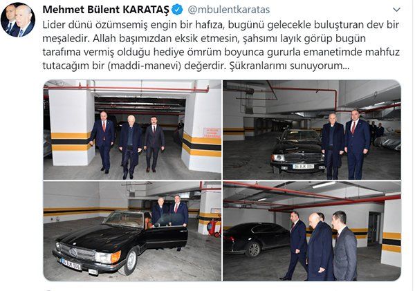 Bahçeli, özel plakalı klasik otomobilini hediye etti