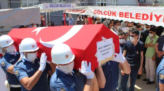 Kalp krizinden ölen komiser yardımcısı son yolculuğuna uğurlandı