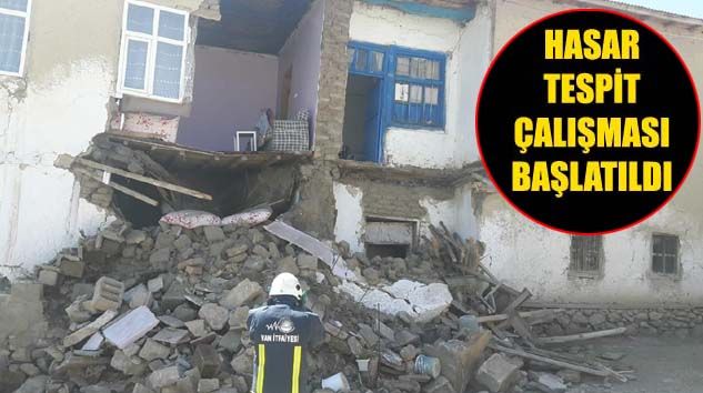 Van’daki depremde bazı evler hasar gördü