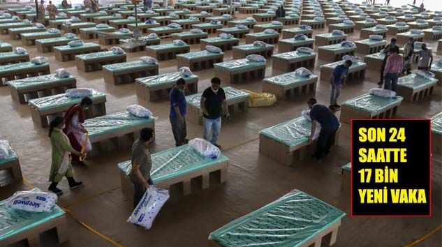 Hindistan’da Covid-19 hastaları için kartondan yataklar hazırlandı