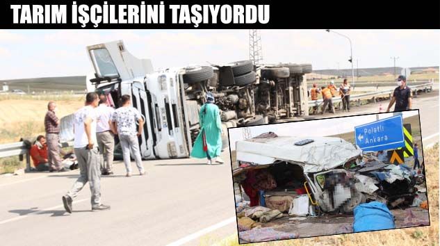 Konya’da minibüs ile tır çarpıştı: 1 ölü, 11 yaralı