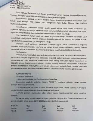 Ayasofya müze değil camii