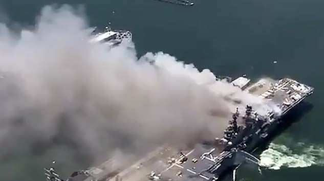 ABD’de savaş gemisinde yangın: 21 yaralı