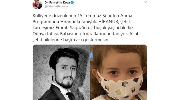 Bakan Koca’dan duygulandıran 15 Temmuz paylaşımı