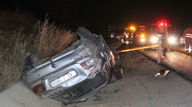 Koyuna çarpan otomobil takla attı: 1 ölü