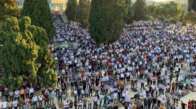 Mescid-i Aksa’da Kurban Bayramı namazı kılındı