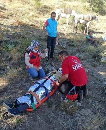 Attan düştü, helikopterle kurtarıldı