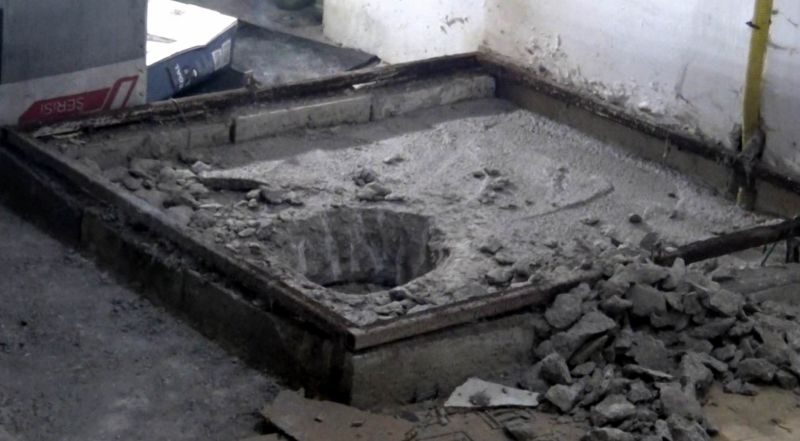 Cani damat boğduktan sonra üzerine beton dökmüş